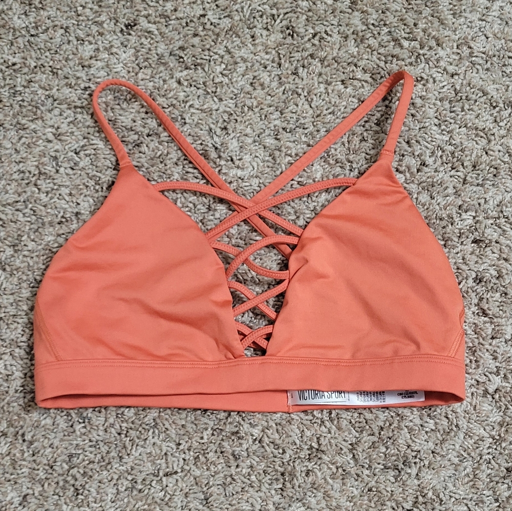 Victoria Sport Strappy Sports Bra Coral